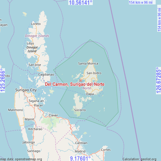 Del Carmen, Surigao del Norte on map