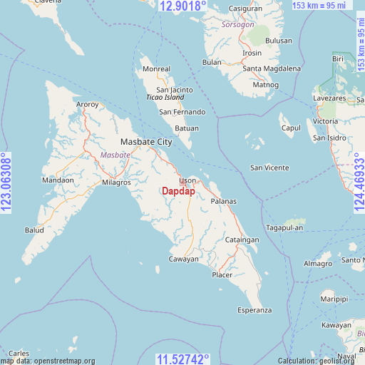 Dapdap on map