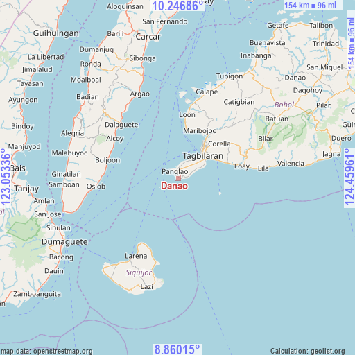Danao on map