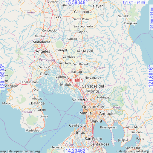 Culianin on map