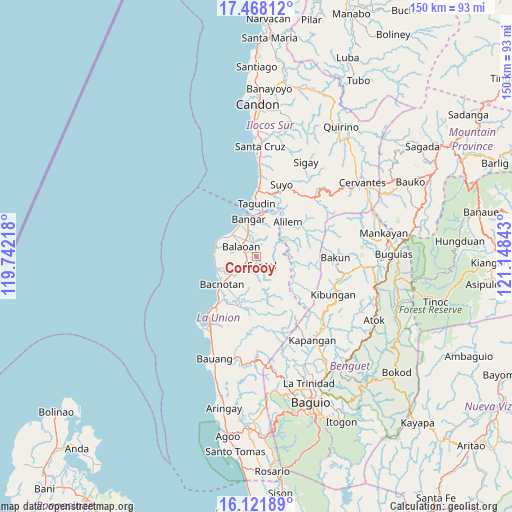 Corrooy on map