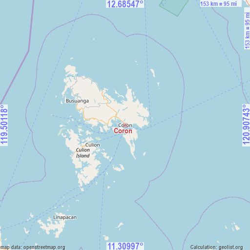 Coron on map