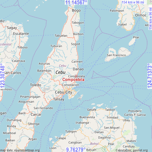 Compostela on map