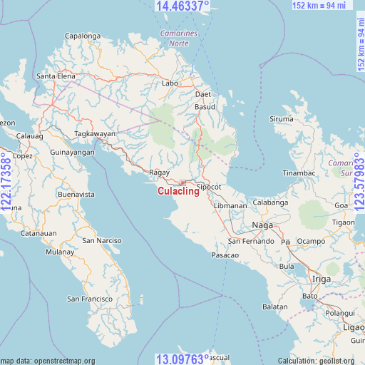 Culacling on map