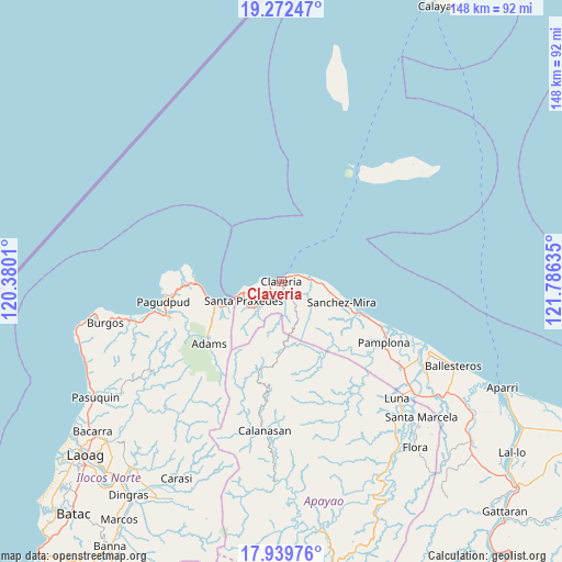 Claveria on map