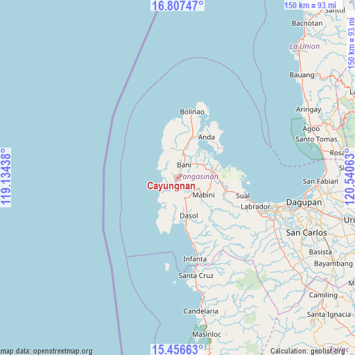 Cayungnan on map