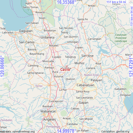 Cavite on map