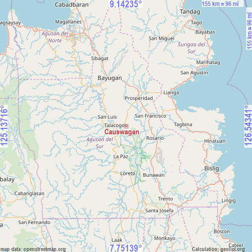 Causwagan on map