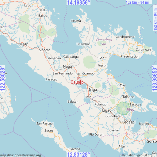 Causip on map