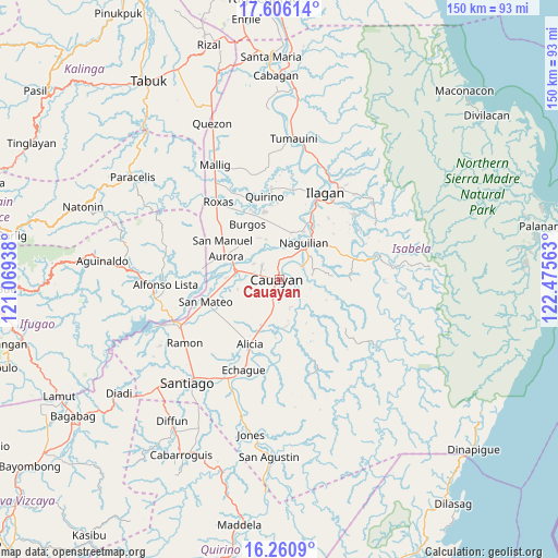 Cauayan on map