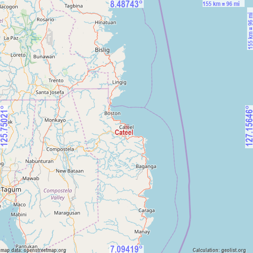 Cateel on map