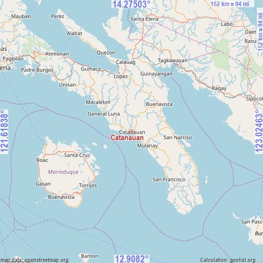 Catanauan on map