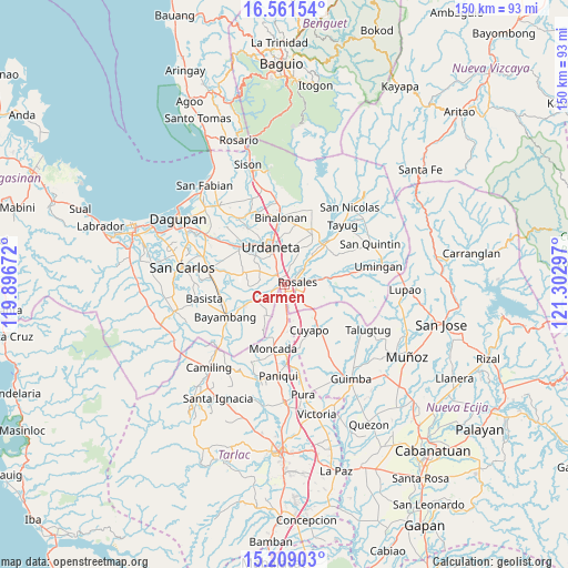 Carmen on map