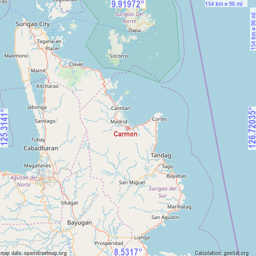 Carmen on map