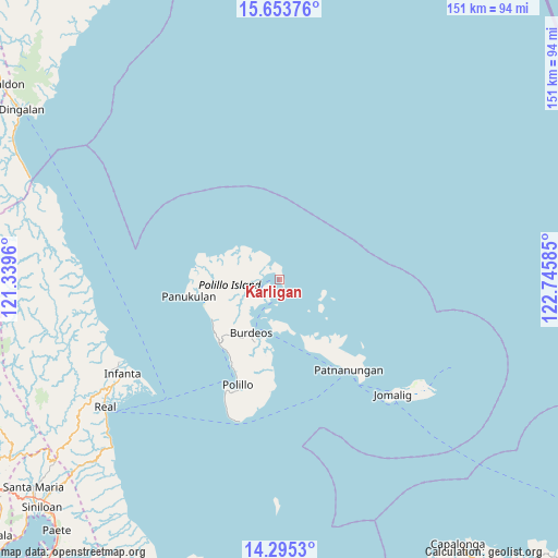 Karligan on map
