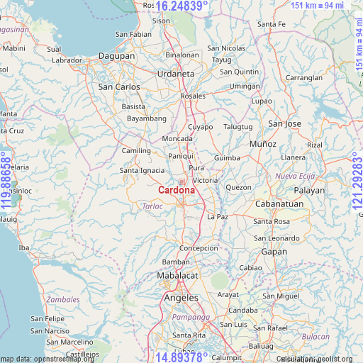 Cardona on map