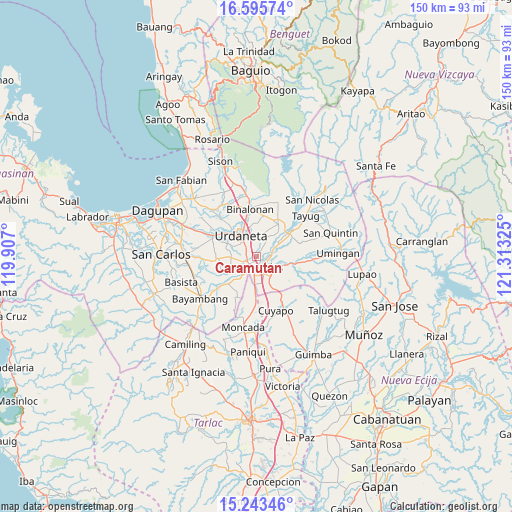 Caramutan on map