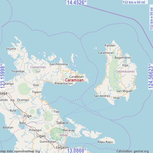 Caramoan on map