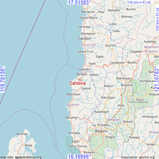 Cantoria on map