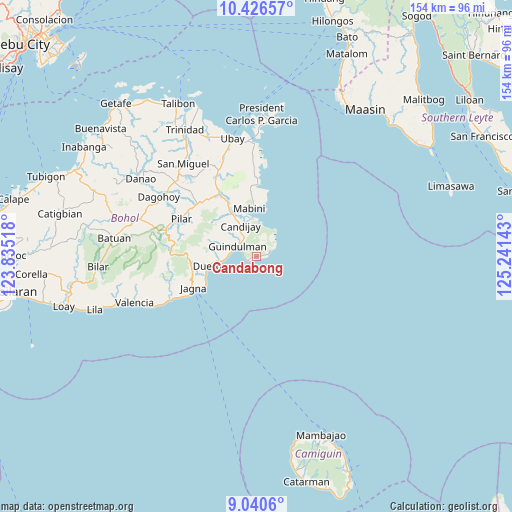 Candabong on map