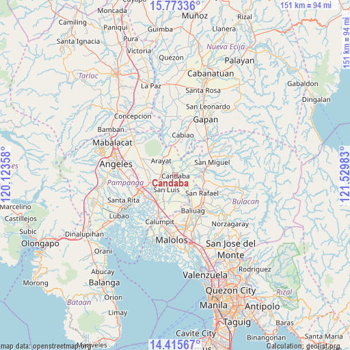 Candaba on map