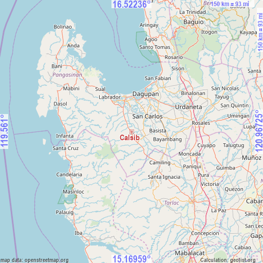 Calsib on map