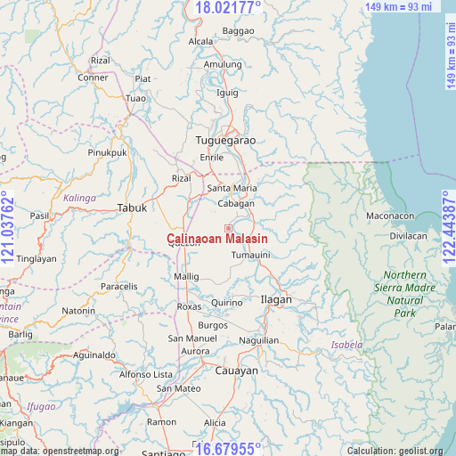 Calinaoan Malasin on map