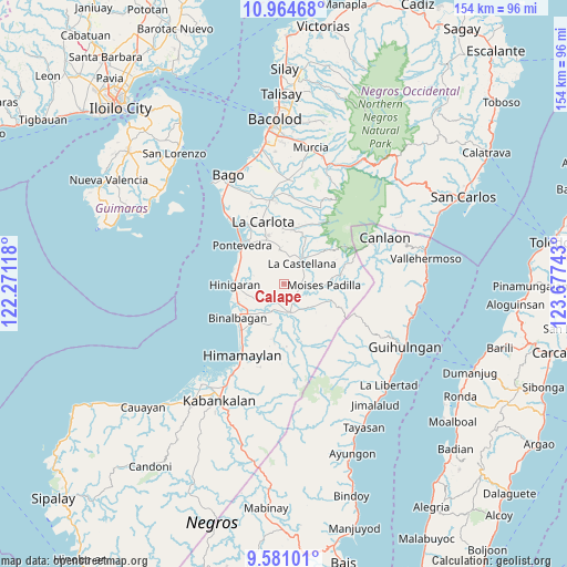 Calape on map