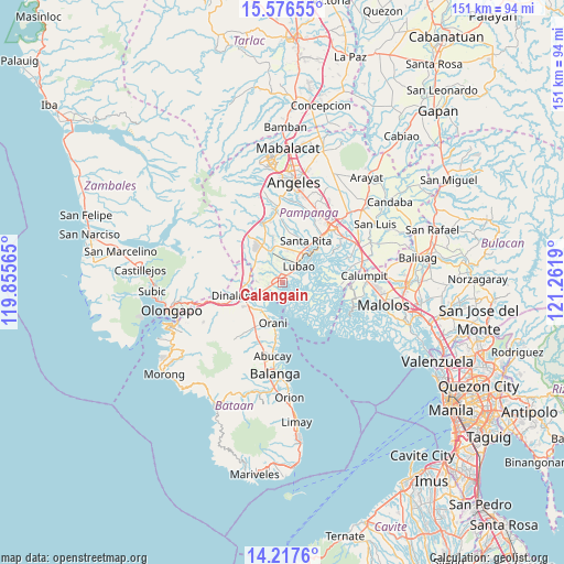 Calangain on map