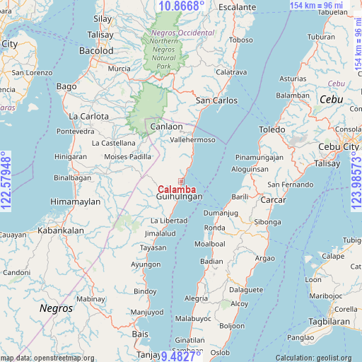 Calamba on map