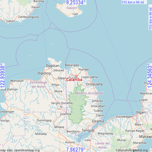 Calamba on map