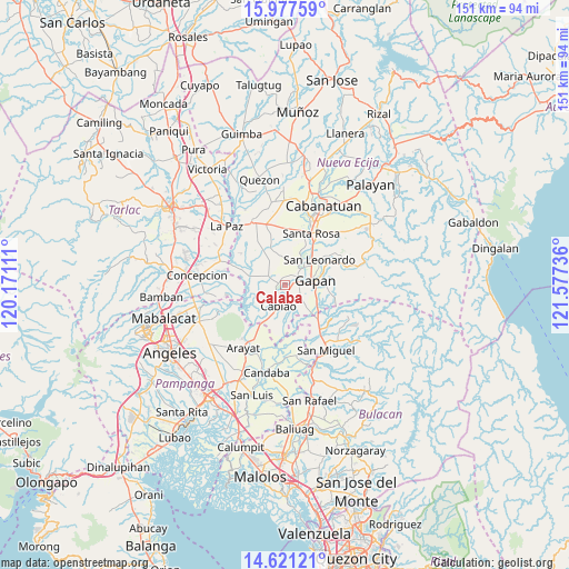 Calaba on map