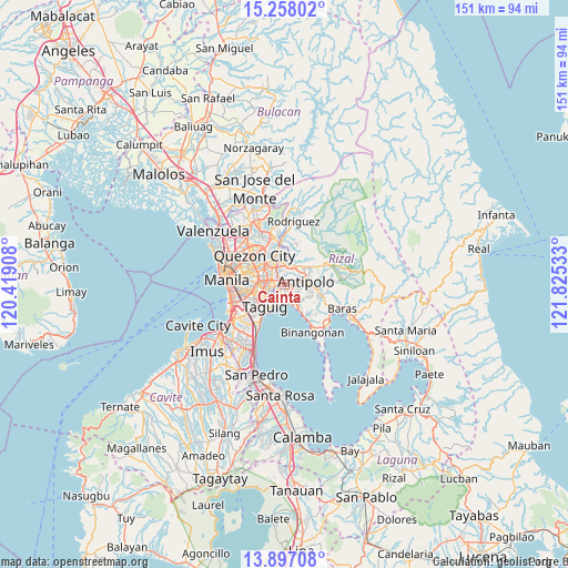 Cainta on map