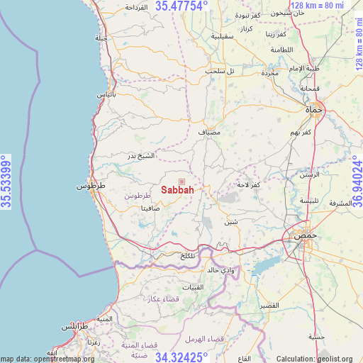 Sabbah on map