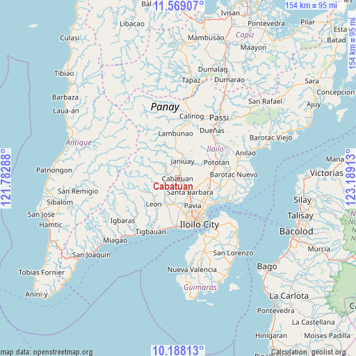 Cabatuan on map