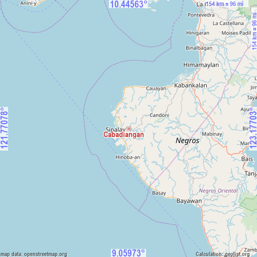 Cabadiangan on map