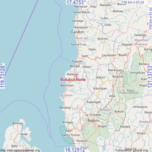 Butubut Norte on map