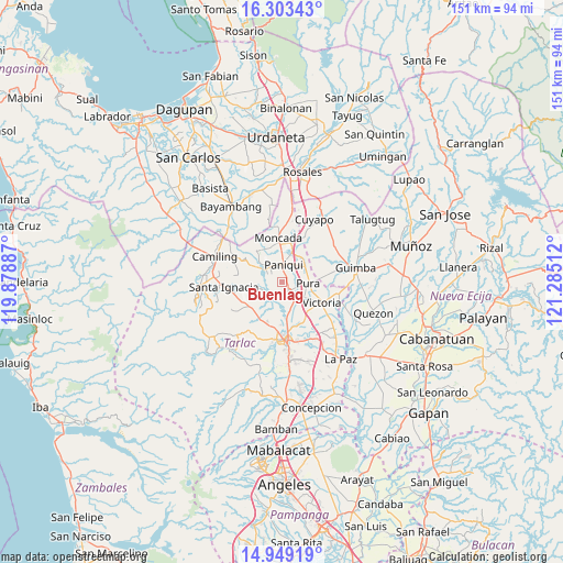 Buenlag on map