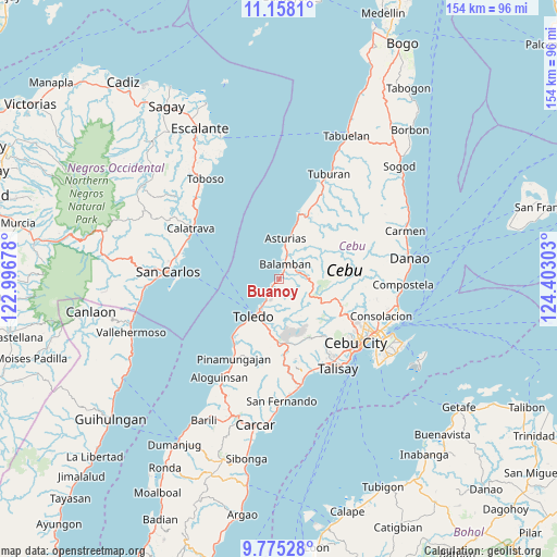 Buanoy on map