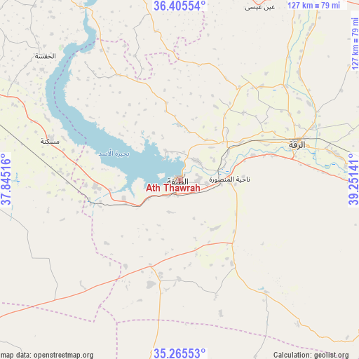 Ath Thawrah on map