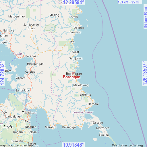 Borongan on map