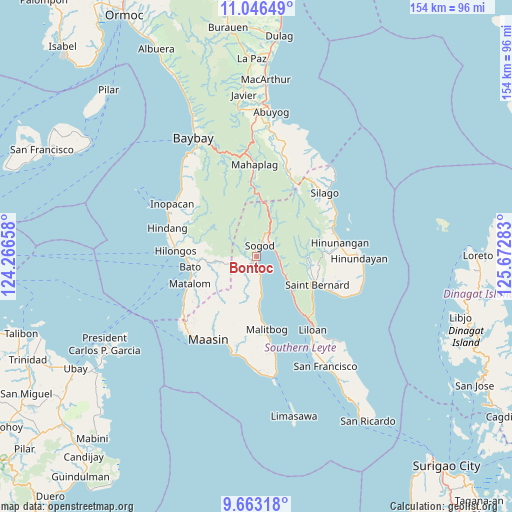 Bontoc on map