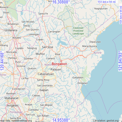 Bongabon on map