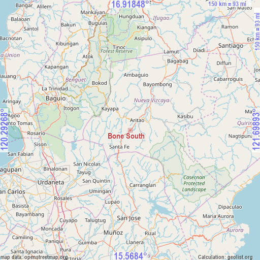 Bone South on map