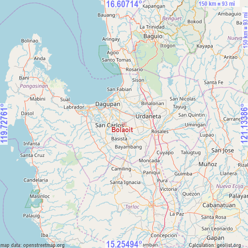 Bolaoit on map