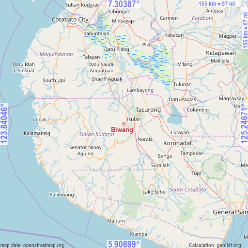 Biwang on map