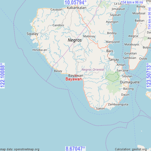 Bayawan on map