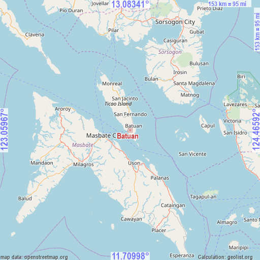 Batuan on map