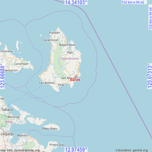 Baras on map