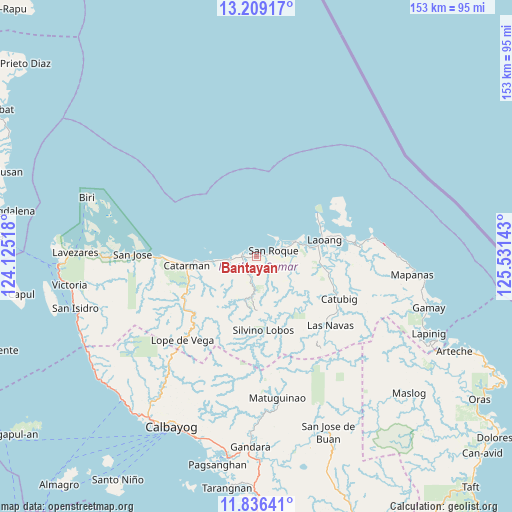 Bantayan on map